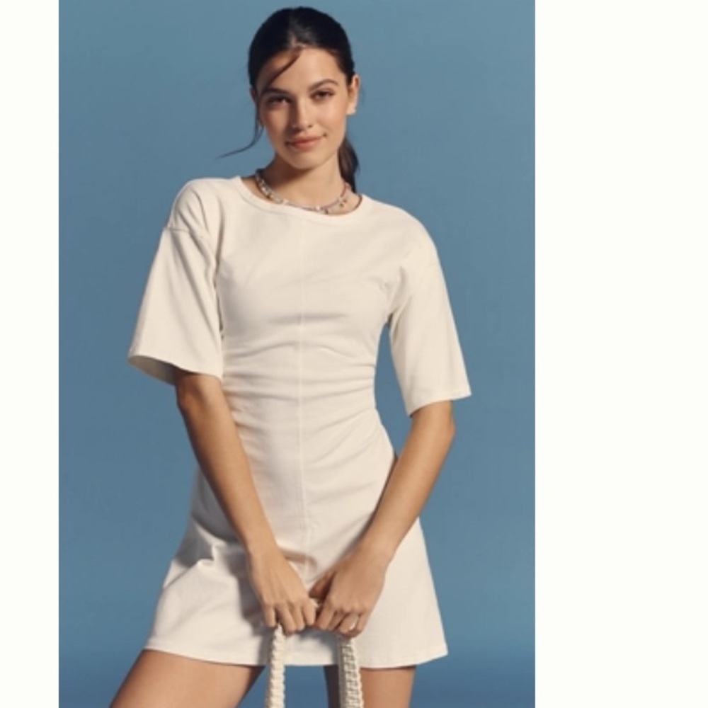 Anthropologie Daily Practice Field Day Short-Sleeve T-Shirt Dress Ivory XL